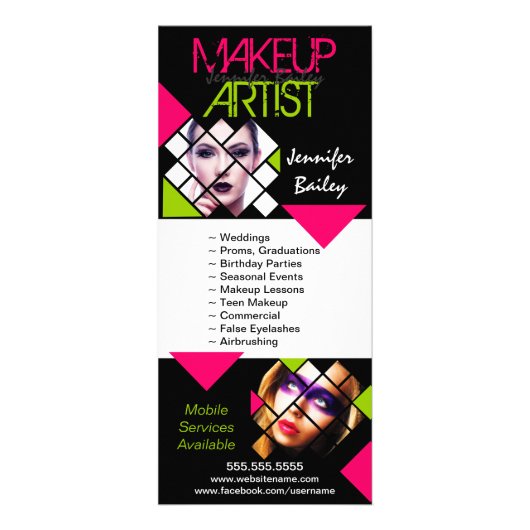 Makeup Artist Portfolio Reclamekaart (Voorkant)
