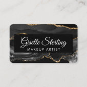 Makeup Artist QR Code Black Gold Visitekaartje (Voorkant)