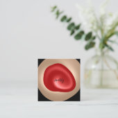 Makeup Artist QR Code Logo Red Black Nail Modern Vierkante Visitekaartje (Staand voorkant)