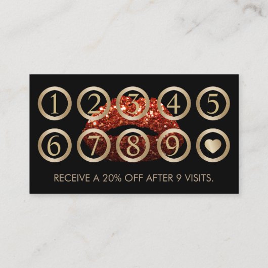 Makeup Artist Red Glitter Licht Salon Loyalty (Voorkant)