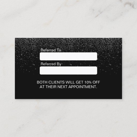 Makeup Artist Red Lips Black Glitter Reference Aanbevelingskaartje (Achterkant)