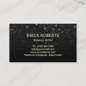 Makeup Artist Red Lips Gold Typogray Donker Glitte Visitekaartje (Achterkant)