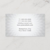 Makeup Artist Red Lips Modern Geometric Silver Visitekaartje (Achterkant)