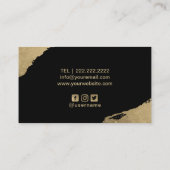 Makeup Artist Red Lips Modern Gold Bruske Stroke Visitekaartje (Achterkant)