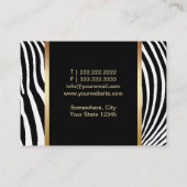 Makeup Artist Red Lips Modern Zebra Stripes Visitekaartje (Achterkant)