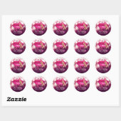 Makeup Artist Red Lips Roze Glitter Sparking Ronde Sticker (Vel)