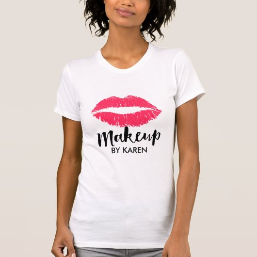 Makeup Artist Red Lips Salon T-shirt (Voorkant)