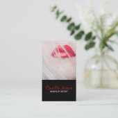 Makeup Artist Red Lips Visitekaartje (Staand voorkant)