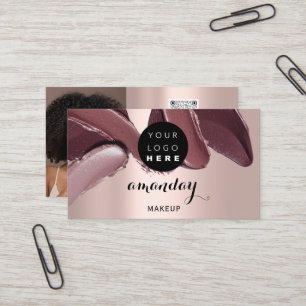 Makeup Artist Red Lipstick Foto QR Code Gloss Visitekaartje