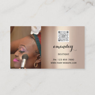 Makeup Artist Red Lipstick Roos Drip QR Logo Foto Visitekaartje