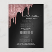 Makeup Artist Roos Gold Glitter Glam Service List Flyer (Voorkant)