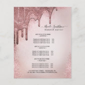 Makeup Artist Roos Gold Glitter Glam Service List Flyer (Voorkant)