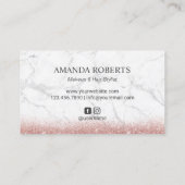 Makeup Artist Roos Gold Lashes Typography Marble Visitekaartje (Achterkant)