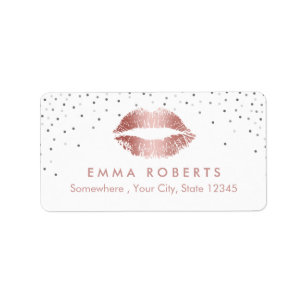 Makeup Artist Roos Gold Lips Beauty Salon Confetti Etiket