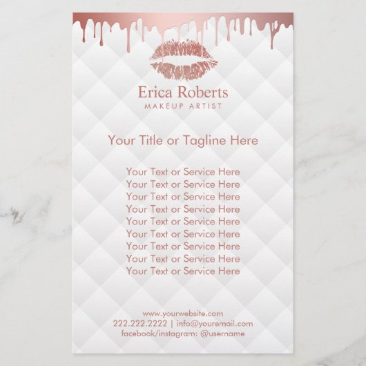 Makeup Artist Roos Gold Lips Modern Beauty Salon Flyer (Voorkant)