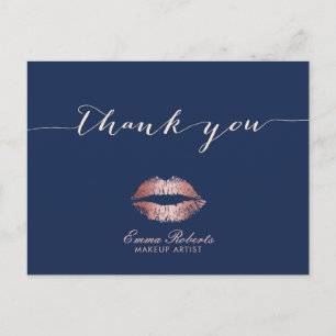 Makeup Artist Roos Gold Lips Navy Blue Hartelijk d Briefkaart
