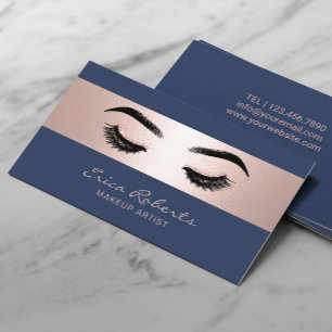 Makeup Artist Roos Gold Stripe Navy Beauty Salon Visitekaartje