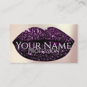 Makeup Artist Roos Kiss Lips Violet Glam Glitter Visitekaartje