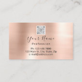 Makeup Artist Roos Red Lips Logo QR Code Logo Visitekaartje (Achterkant)