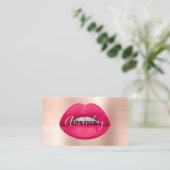 Makeup Artist Roos Red Lips Logo QR Code Logo Visitekaartje (Staand voorkant)