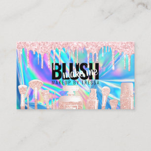 Makeup Artist Roze Glitter leidt Holografisch Blau Visitekaartje
