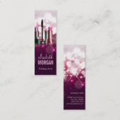 Makeup Artist - Roze schoonheid Glitter Compact Mini Visitekaartje (Voorkant / Achterkant)