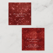 Makeup Artist Ruby Red Sparkle Glitter Glam Vierkante Visitekaartje (Voorkant / Achterkant)