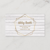 Makeup Artist Rustic Wood Geometric Terrarium Visitekaartje (Achterkant)