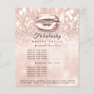 Makeup Artist Salon Glitter Flyer Roos Gold Glam