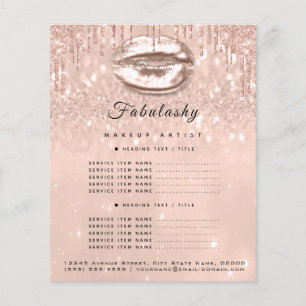 Makeup Artist Salon Pink Glitter Flyer Peach Kiss