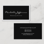 Makeup Artist Script Black White Visitekaartje (Voorkant / Achterkant)