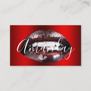 Makeup Artist Studio Red Lips Logo QR Code Logo Visitekaartje