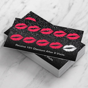 Makeup Artist Trendy Black Glitter Loyalty Punch