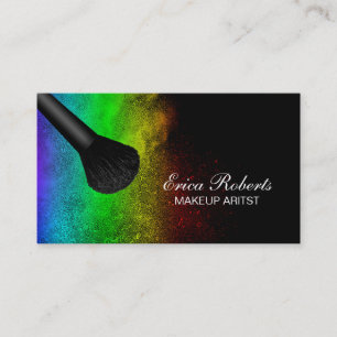 Makeup Artist Trendy Rainbow Powder Beauty Salon Visitekaartje
