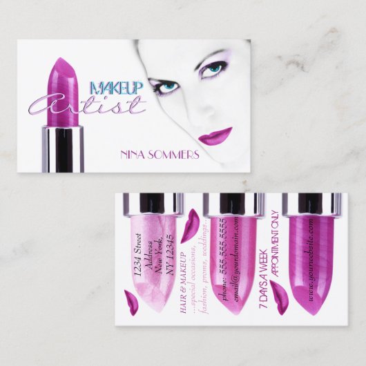 Makeup Artist Visitekaartje (Voorkant / Achterkant)