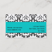 Makeup Artist Visitekaartje Damask Blue (Achterkant)