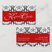 Makeup Artist Visitekaartje Damask Red (Voorkant / Achterkant)