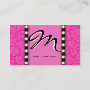 Makeup Artist Visitekaartje Licht Roze Monogram