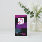 Makeup Artist Visitekaartje Modern Grunge Monogram (Staand voorkant)