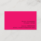 Makeup Artist Visitekaartjes Hot Pink (Achterkant)
