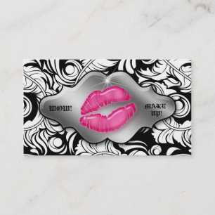 Makeup Artist Visitekaartjes Leaf Lips Silver