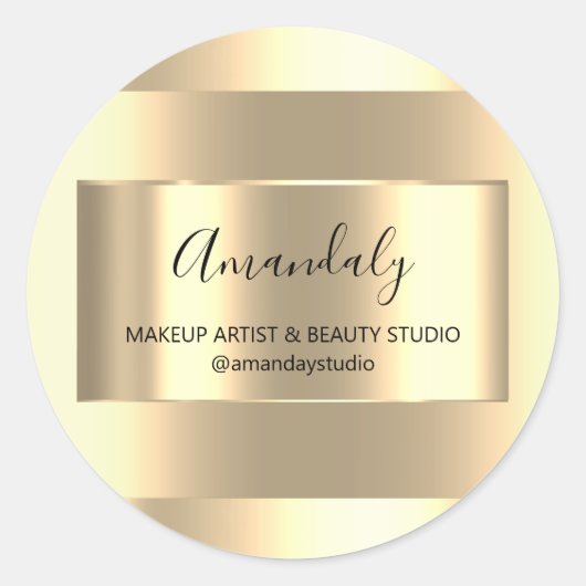 Makeup Artist Winkel met goudkoorts Hartelijk dank Ronde Sticker (Voorkant)