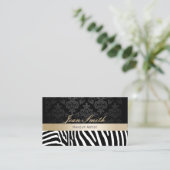 Makeup artistieke moderne Zebra Pattern Gold Strip Visitekaartje (Staand voorkant)