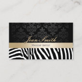 Makeup artistieke moderne Zebra Pattern Gold Strip Visitekaartje (Voorkant)