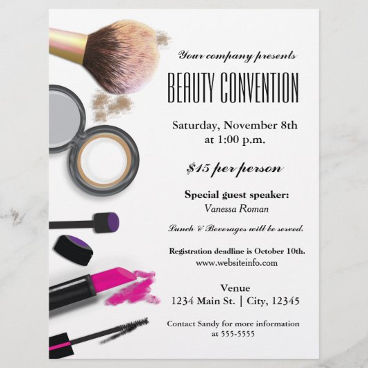 Makeup & Beauty Chic Glam Event Flyer Poster (Voorkant)