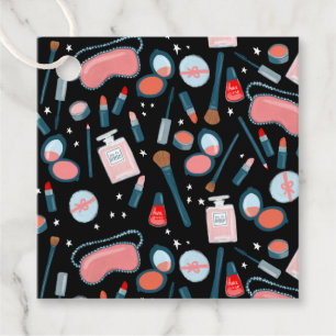 Makeup Beauty Cosmetics Pattern Black Bedankjes Labels