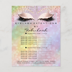 Makeup Beauty Glitter Prices Lash Holografen Flyer