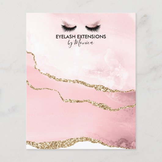 Makeup Beauty Lashes Salon Blush Pink Girly Modern Flyer (Achterkant)