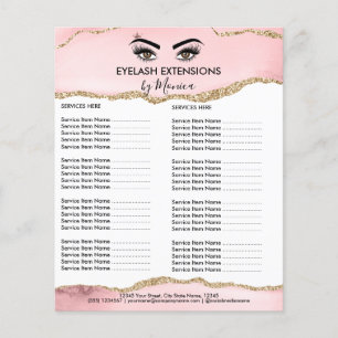 Makeup Beauty Lashes Salon Blush Pink Girly Modern Flyer