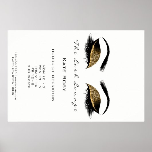 Makeup Beauty Salon Browns Openinguren Chocolate Poster (Voorkant)